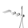 Wall mounted Brass Bathtub Faucet Embedded Dual handle Hot Cold Mixer