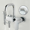 Wall-Mounted Brass Kitchen Faucet 360° Swivel Spout Hot Cold Mixer Tap