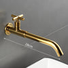 Wall Mounted Brass Sink Faucet Extended Spout Bathroom Basin Faucet