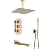 Wall Mounted Thermostatic Bath Shower Faucet 3-ways Concealed Tub Tap
