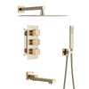 Wall Mounted Thermostatic Bath Shower Faucet 3-ways Concealed Tub Tap