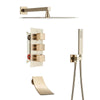 Wall Mounted Thermostatic Bath Shower Faucet 3-ways Concealed Tub Tap