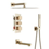 Wall Mounted Thermostatic Bath Shower Faucet 3-ways Concealed Tub Tap