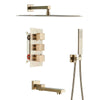 Wall Mounted Thermostatic Bath Shower Faucet 3-ways Concealed Tub Tap