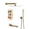 Wall Mounted Thermostatic Bath Shower Faucet 3-ways Concealed Tub Tap