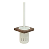 Walnut Stainless Steel Wall-Mounted Toilet Brush Holder Storage Rack