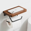 Walnut Wood Tissue Holder Toilet Roll Holder Bathroom Storage Rack