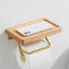 Walnut Wood Tissue Holder Toilet Roll Holder Bathroom Storage Rack