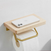 Walnut Wood Tissue Holder Toilet Roll Holder Bathroom Storage Rack