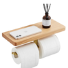 Walnut Wood Tissue Holder Toilet Roll Holder Bathroom Storage Rack
