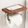Walnut Wood Tissue Holder Toilet Roll Holder Bathroom Storage Rack