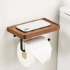Walnut Wood Tissue Holder Toilet Roll Holder Bathroom Storage Rack