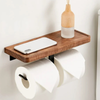 Walnut Wood Tissue Holder Toilet Roll Holder Bathroom Storage Rack