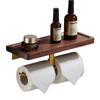 Walnut Wood Tissue Holder Toilet Roll Holder Bathroom Storage Rack