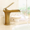 Waterfall Bathroom Sink Faucet Brass Hot and Cold Basin Mixer Tap