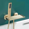 Waterfall Bathtub and Shower Brass Faucet Set Wall Mounted Mixer Tap