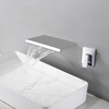 Waterfall Bathtub Basin Faucet Wall Mounted Brass Hot Cold Mixer Tap