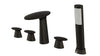 Waterfall Bathtub Faucet with Shower Deck Mounted Split Body Faucet