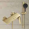 Waterfall Big Plate Brass Bathtub Mixer Set with Slid Bar Shower Faucet