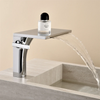 Waterfall Brass Bath Basin Mixer Faucet Single Lever with Accent Plate
