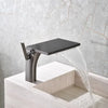 Waterfall Brass Bath Basin Mixer Faucet Single Lever with Accent Plate