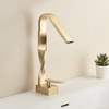 Waterfall Brass Single Hole Mixer Tap Creative Shape Basin Sink Faucet