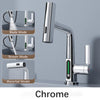 Waterfall Pull Out Kitchen Faucet White Intelligent Digital Display Tap