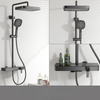 Waterfall Rainfall Brass Shower Faucet Hot Cold Piano Shower System Set