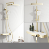 Waterfall Rainfall Brass Shower Faucet Hot Cold Piano Shower System Set