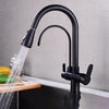 Waterfilter Taps Kitchen Faucet Dual Handle Deck Mounted Mixer Tap