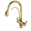 Waterfilter Taps Kitchen Faucet Dual Handle Deck Mounted Mixer Tap