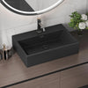 Wall-Mounted Ceramic Vessel Sink Rectangular Floating Bathroom Basin
