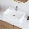 Wall-Mounted Ceramic Vessel Sink Rectangular Floating Bathroom Basin