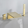 Widespread Bathtub Faucet with Hand Shower Brass Bath Mixer Tap
