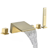Widespread Bathtub Faucet with Hand Shower Brass Bath Mixer Tap