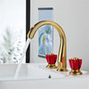 Widespread Sink Tap Brass Basin Faucet Sink Faucet Crystal Handles