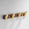 Wood and Aluminum Robe Hook Multi-Purpose Towel and Clothes Hanger