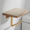 Wood Tissue Holder Wall-mounted Toilet Paper Roll Holder with Shelf