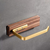 Wood Tissue Holder Wall-mounted Toilet Paper Roll Holder with Shelf