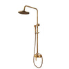 Antique Brass Shower System Retro Wall Mounted Bath Shower Faucet Set