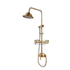 Antique Brass Shower System Retro Wall Mounted Bath Shower Faucet Set